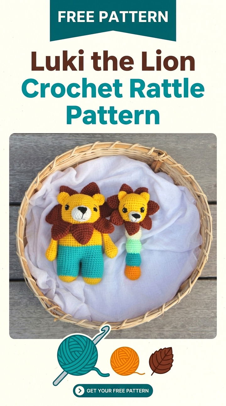 Free Luki the Lion Crochet Rattle Pattern