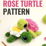 Free No Sew Crochet Rose Turtle Pattern Modern Retro Boho Style