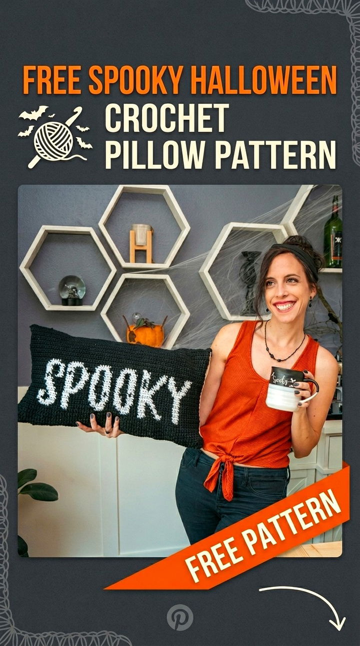 Free Spooky Halloween Crochet Pillow Pattern Cozy Boho Decor