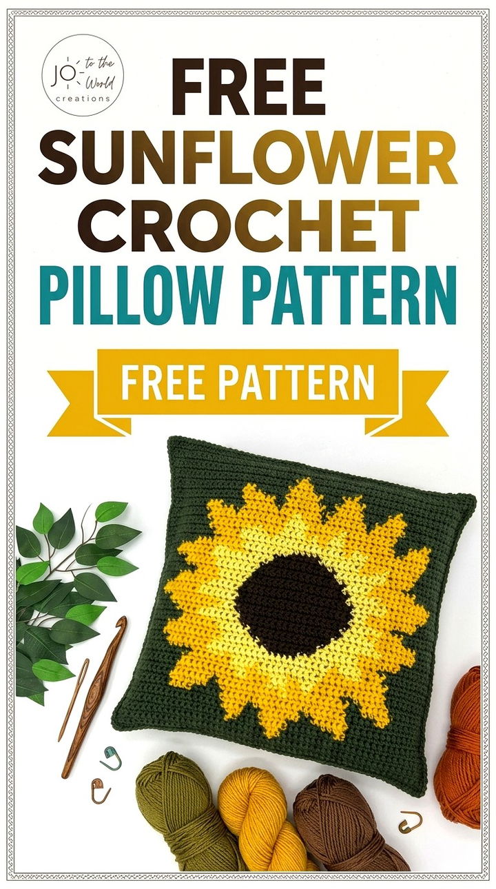 Free Sunflower Crochet Pillow Pattern Cozy Boho Home Decor