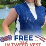 Free Tied Up in Tweed Vest Crochet Pattern Modern Retro Style