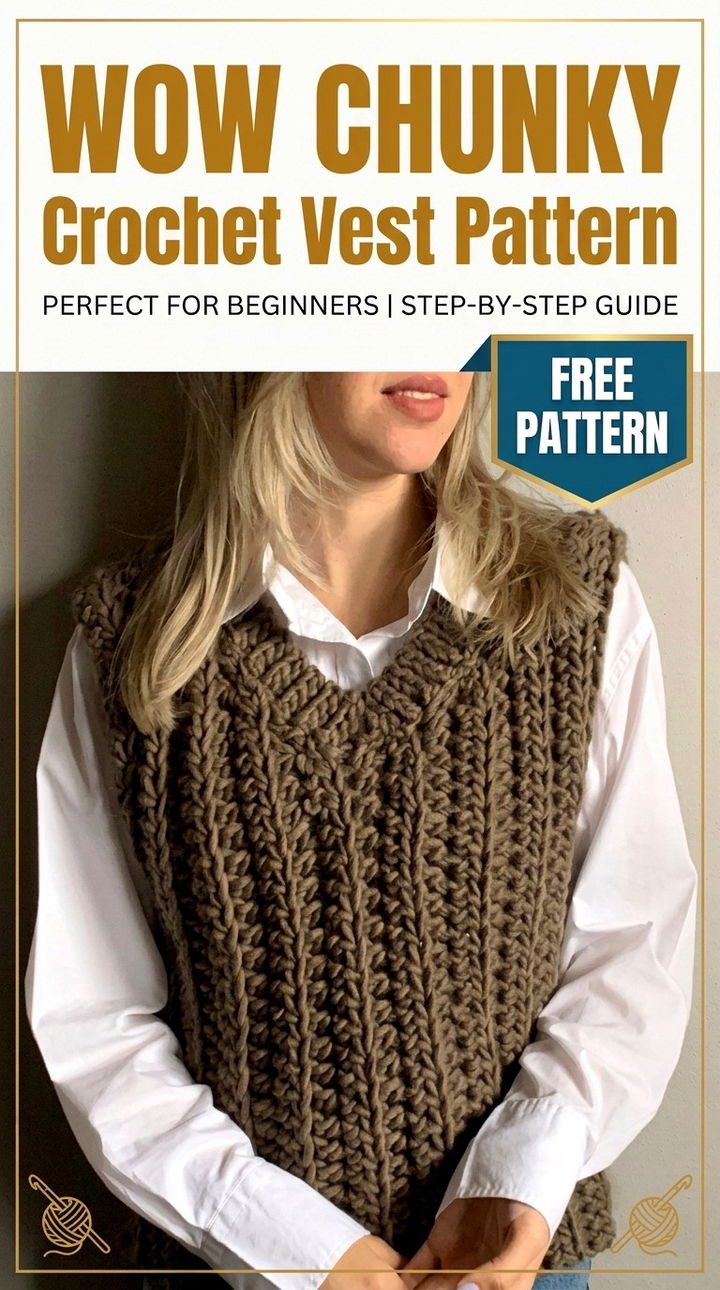 Free Wow Chunky Crochet Vest Pattern
