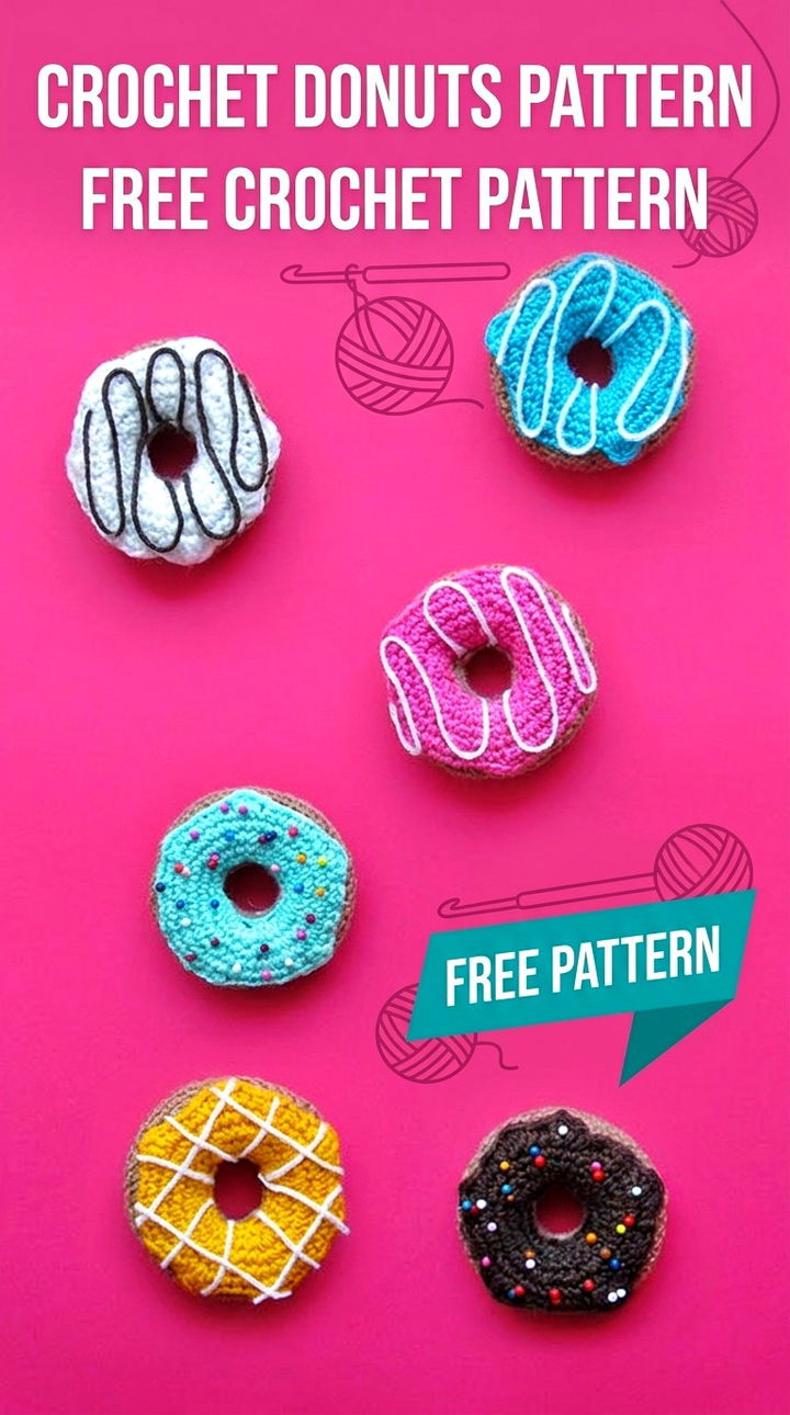 Crochet Donuts Pattern Fun Retro Chic Amigurumi Play Food