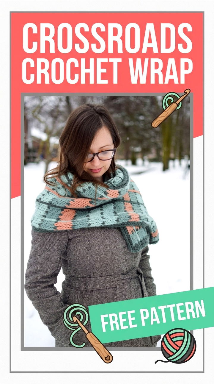 Crossroads Crochet Wrap Vibrant Retro Chic Bohemian Layering Accent