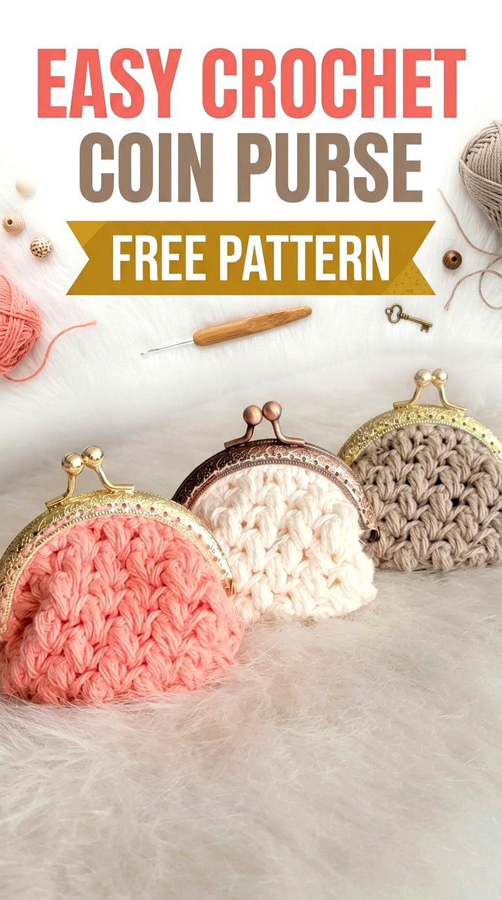 Easy Crochet Coin Purse Free Pattern Vibrant Retro Chic Bohemian Accessory Accent