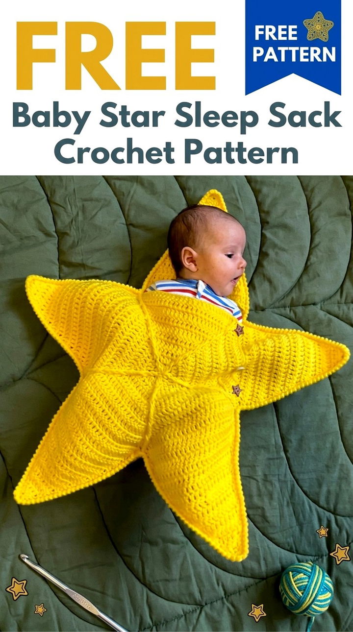 Free Baby Star Sleep Sack Crochet Pattern Modern Retro Boho Style