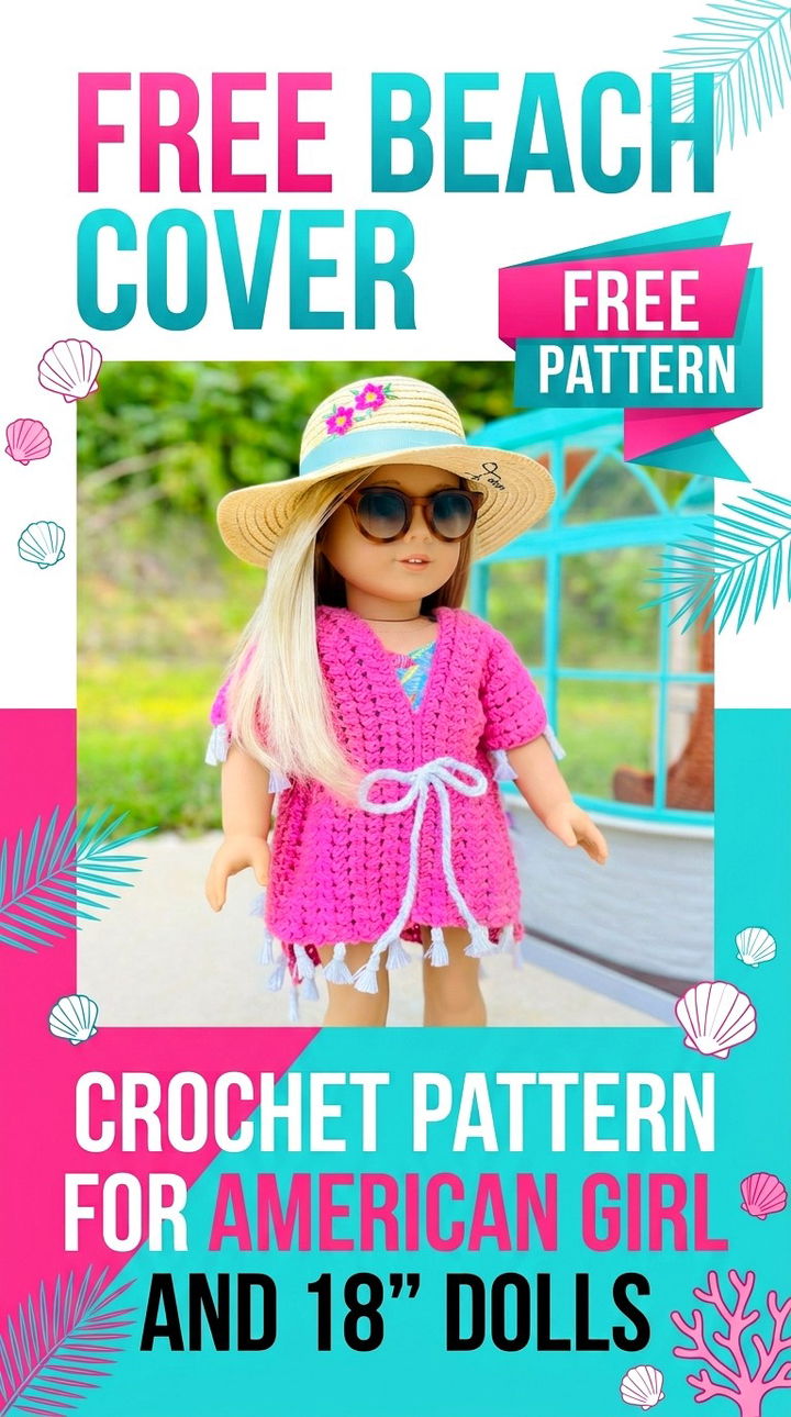 Free Beach Cover Crochet Pattern for American Girl and 18″ Dolls