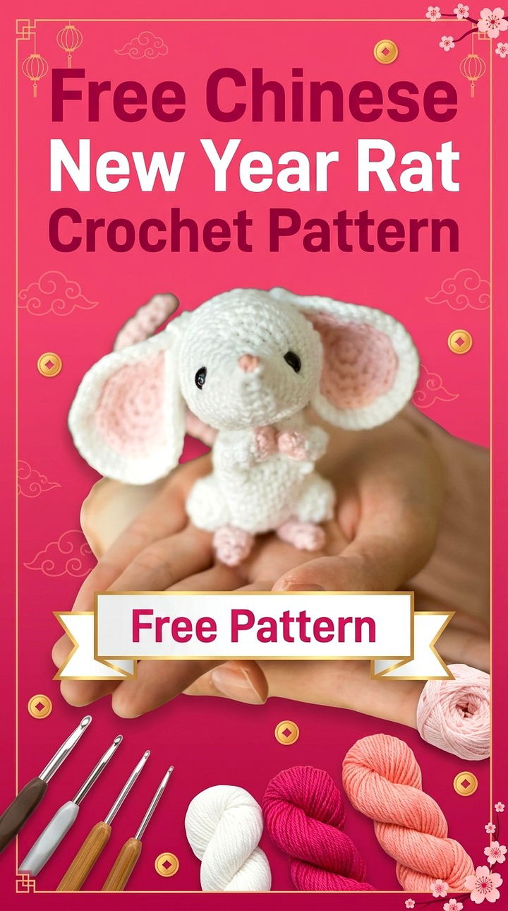 Free Chinese New Year Rat Crochet Pattern Vibrant Retro Chic Bohemian Lifestyle Accent