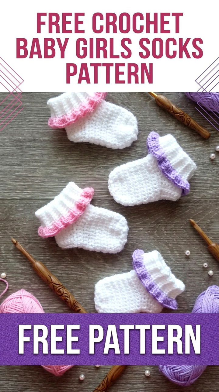 Free Crochet Baby Girls Socks Vibrant Retro Chic Cozy Footwear