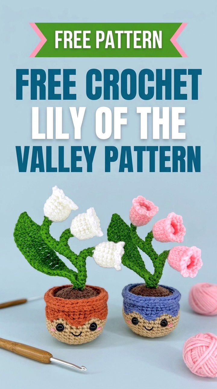 Free Crochet Lily of the Valley Pattern Elegant Retro Chic Bohemian Floral Accent