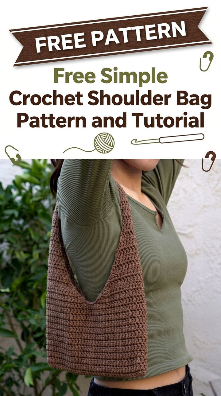 Free Simple Crochet Shoulder Bag Pattern and Tutorial
