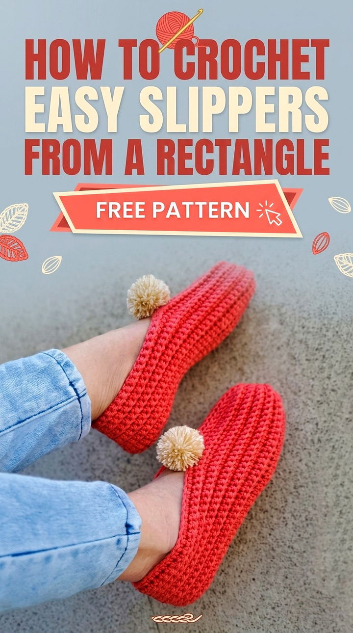 How to Crochet Easy Slippers from a Rectangle Cozy Retro Chic Loungewear