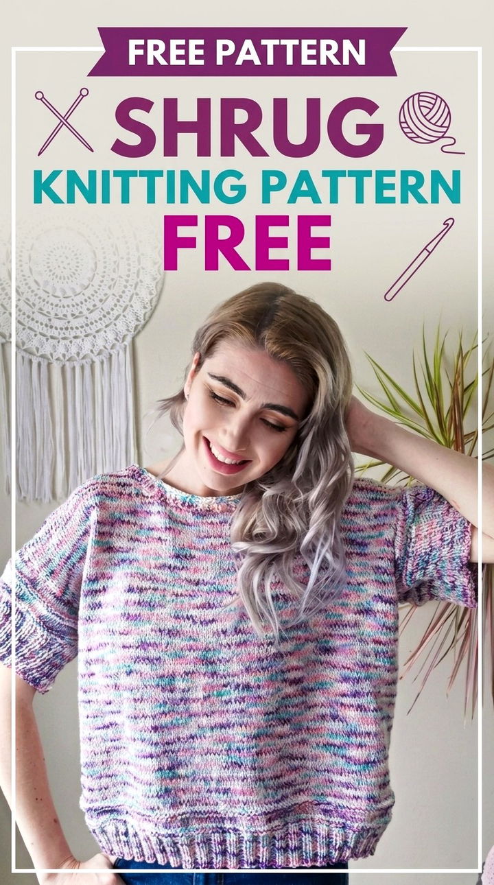 Shrug Knitting Pattern Vibrant Retro Chic Bohemian Layering Accent