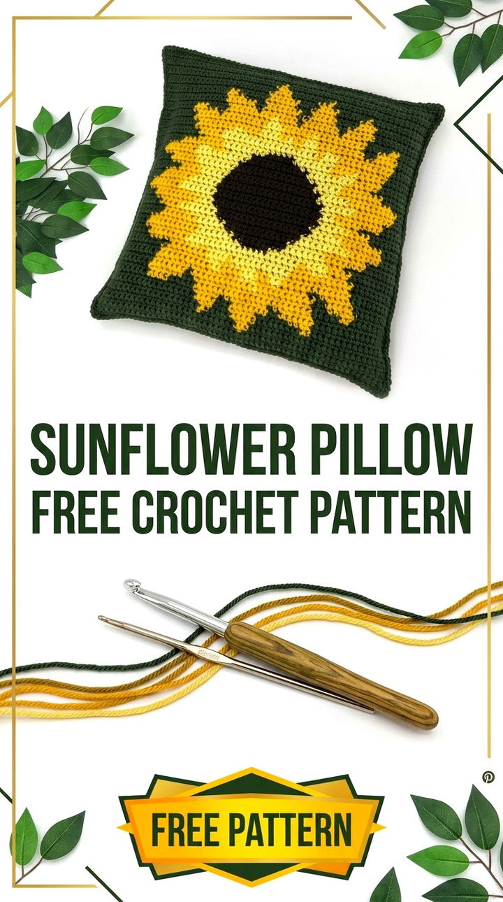 Sunflower Pillow Vibrant Retro Chic Cozy Botanical Home Decor
