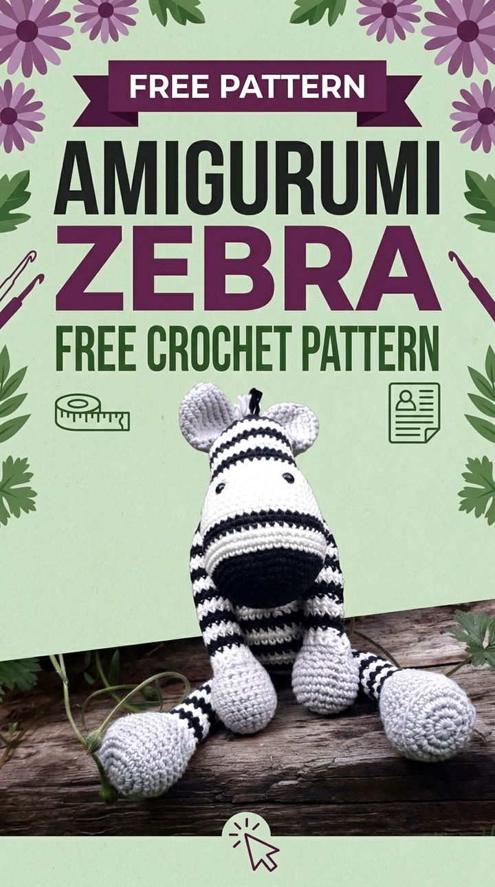 Amigurumi Zebra Whimsical Retro Chic Safari Crochet Plush