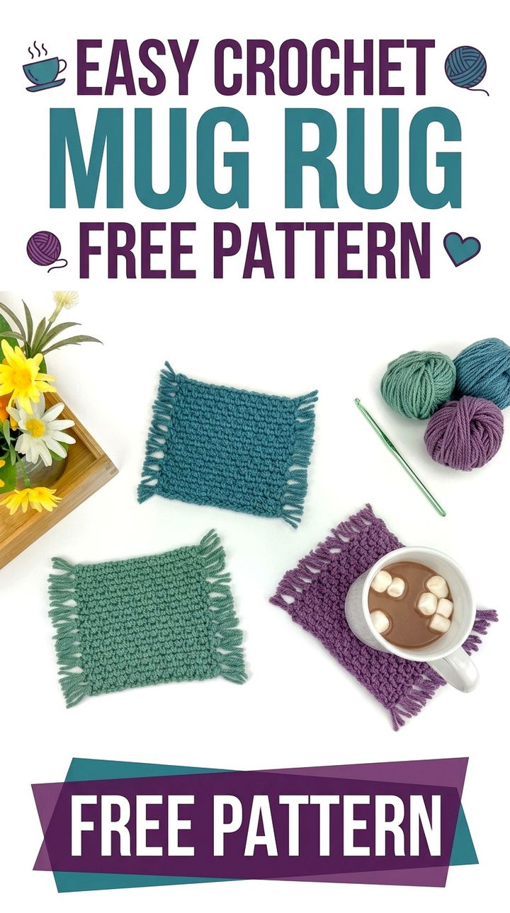 Easy Crochet Mug Rug Chic Modern Table Accent