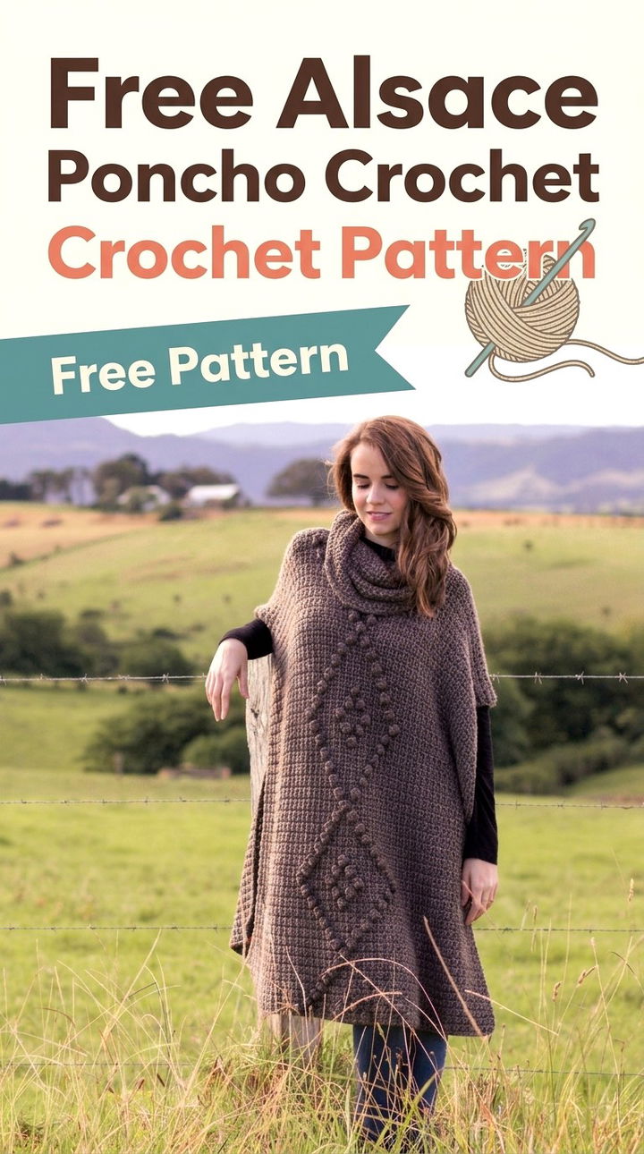 Free Alsace Poncho Crochet Pattern Modern Retro Boho Style
