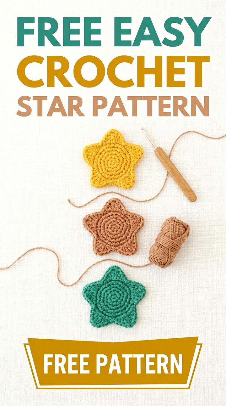 Free Easy Crochet Star Pattern Modern Retro Boho Style