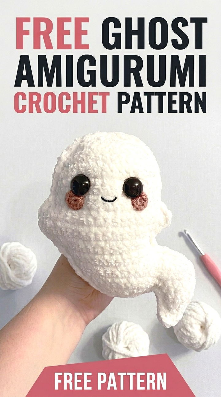 Free Ghost Amigurumi Crochet Pattern Modern Retro Boho Style
