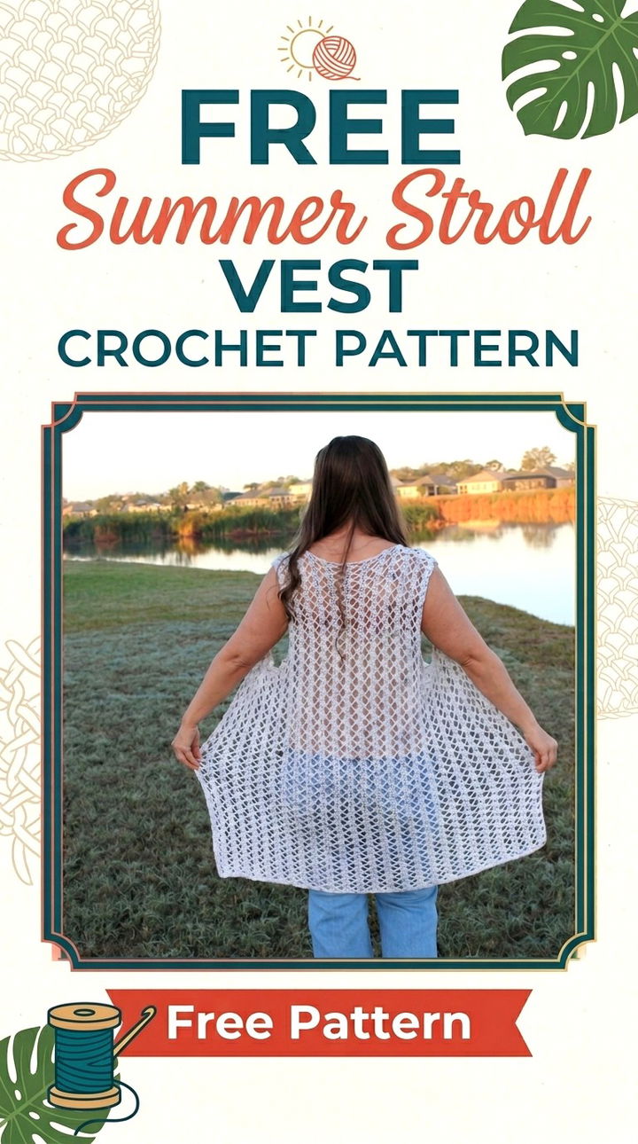 Free Summer Stroll Vest Crochet Pattern Modern Retro Boho Style