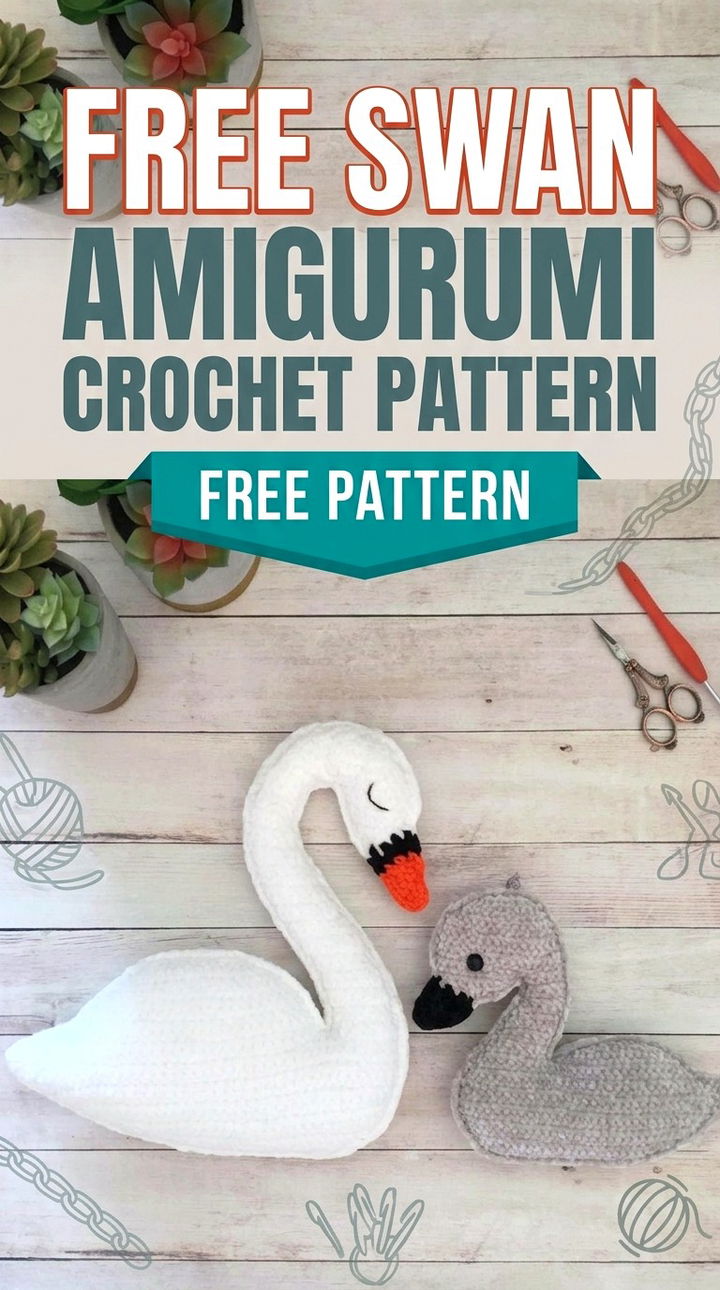 Free Swan Amigurumi Crochet Pattern Modern Retro Boho Style