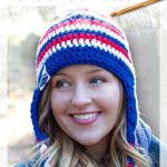 Free USA Peak Ear Flap Hat Crochet Pattern Modern Retro Boho Style