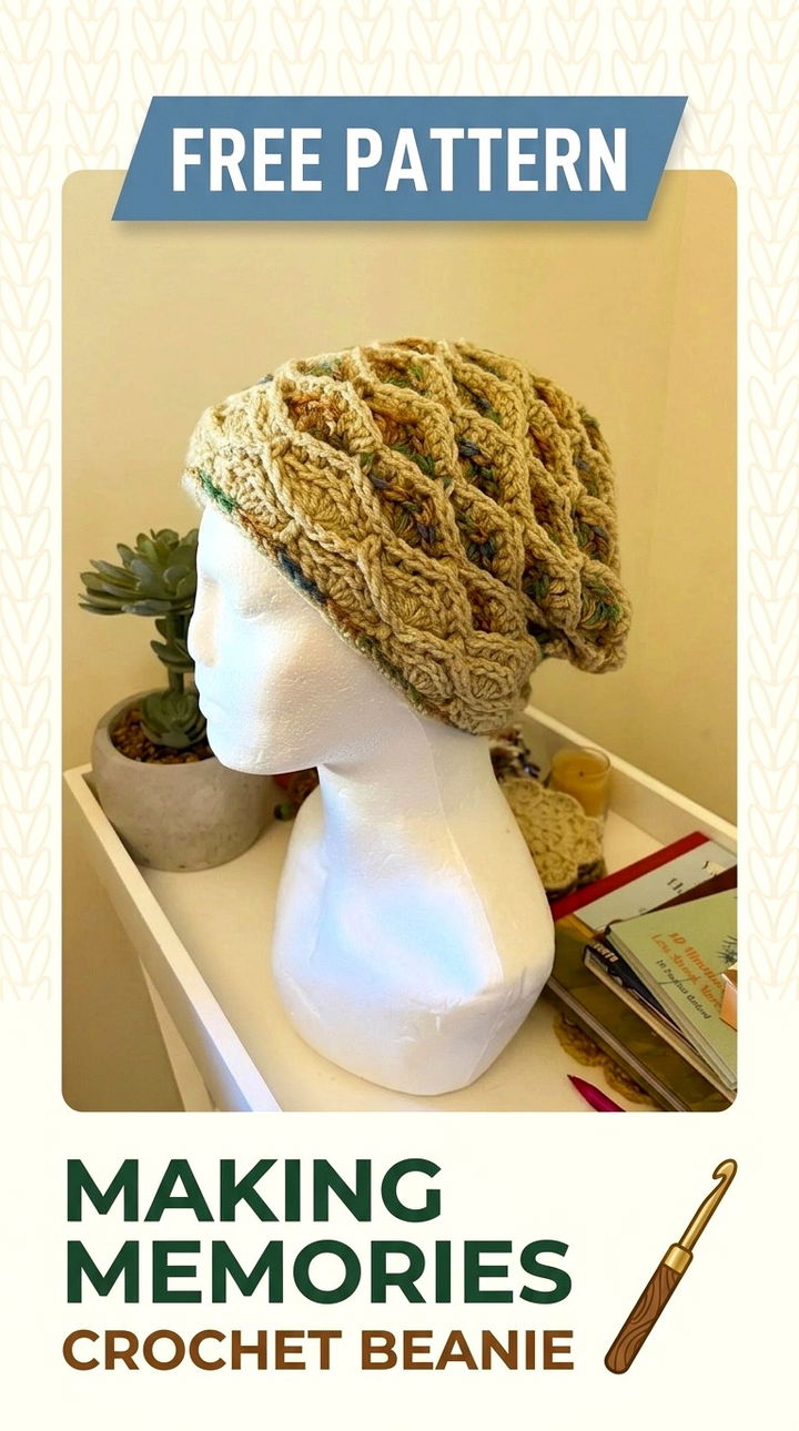 Making Memories Crochet Beanie Vibrant Retro Chic Sentimental Accessory Accent