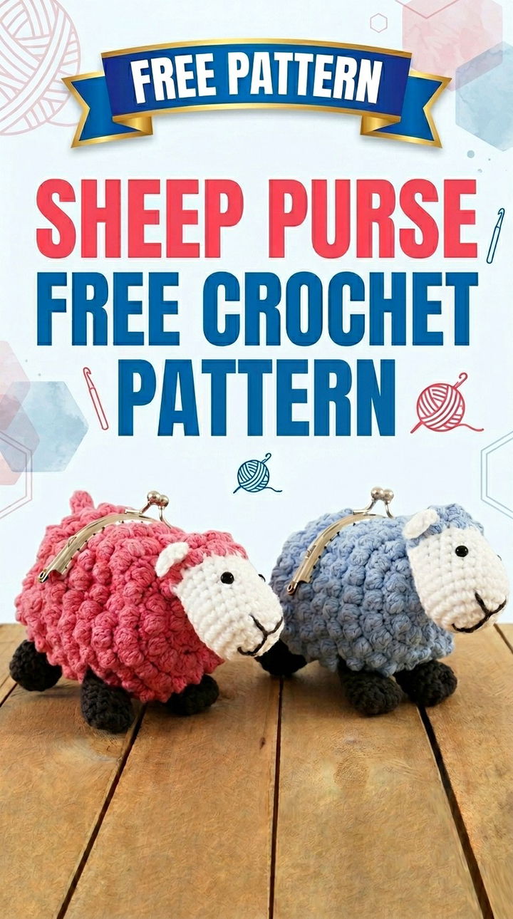 Sheep Purse Free Crochet Pattern Vibrant Retro Chic Bohemian Accessory Accent