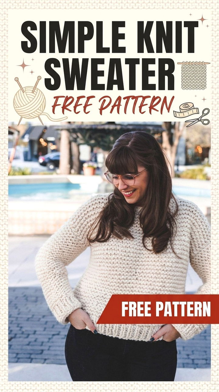 Simple Knit Sweater Vibrant Retro Chic Bohemian Layering Accent