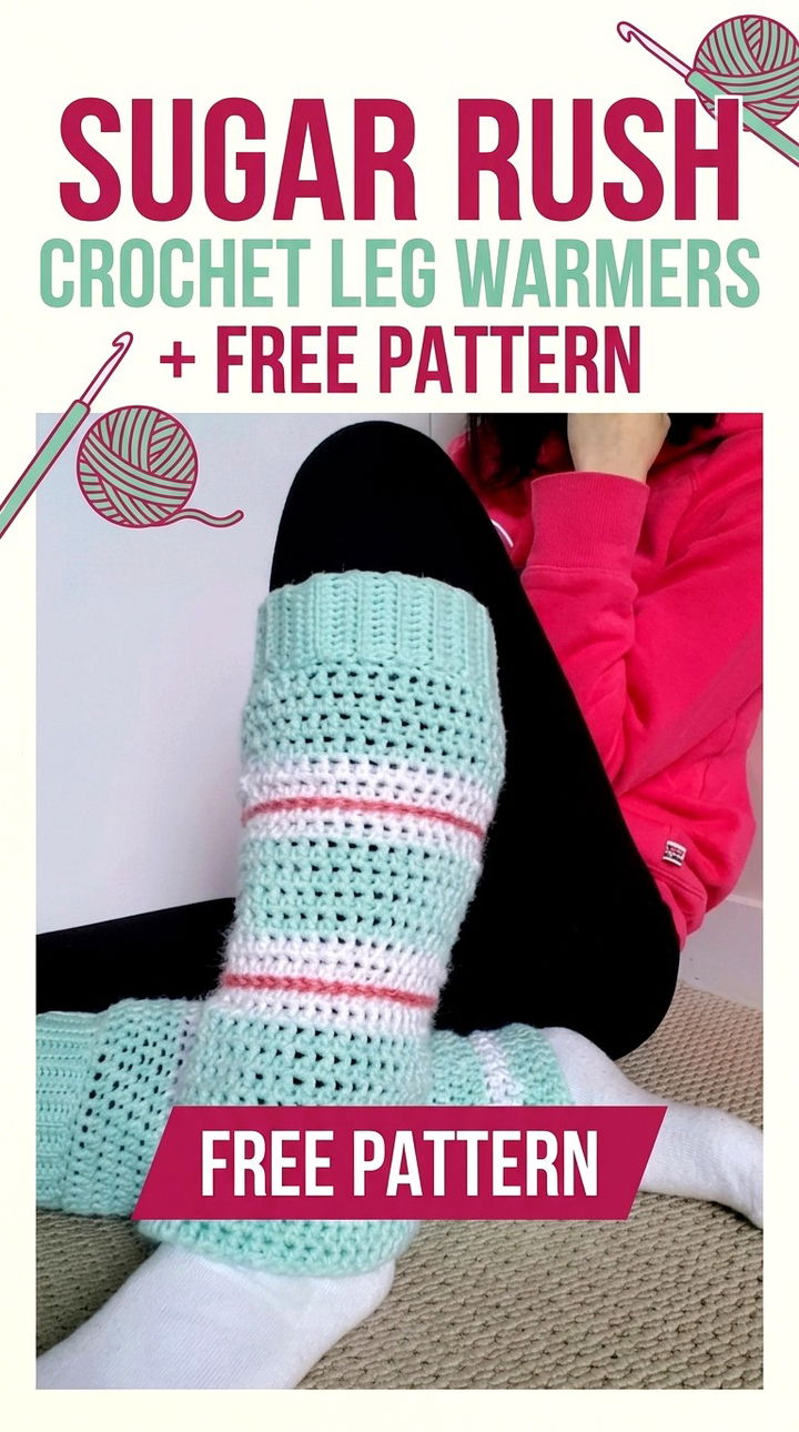 Sugar Rush Leg Warmers Vibrant Retro Chic Winter Crochet