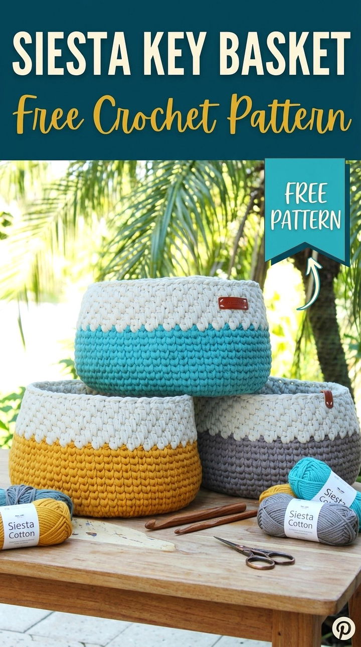 The Siesta Key Basket Vibrant Retro Chic Textured Storage Solution