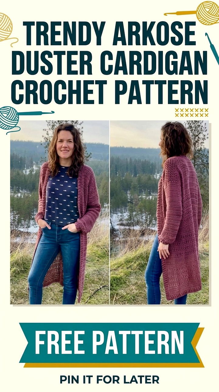 Trendy Arkose Duster Cardigan Crochet Pattern Free Pattern