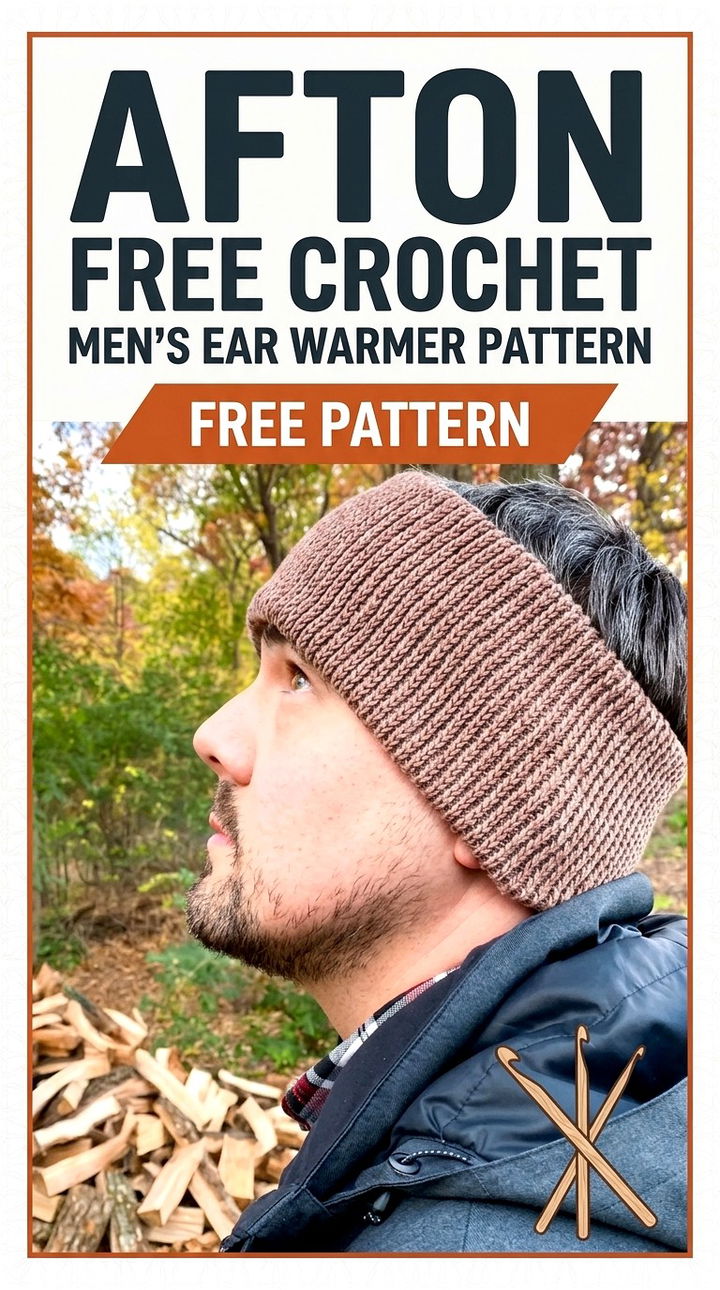Afton Men's Crochet Ear Warmer Sleek Retro Chic Winter Headband