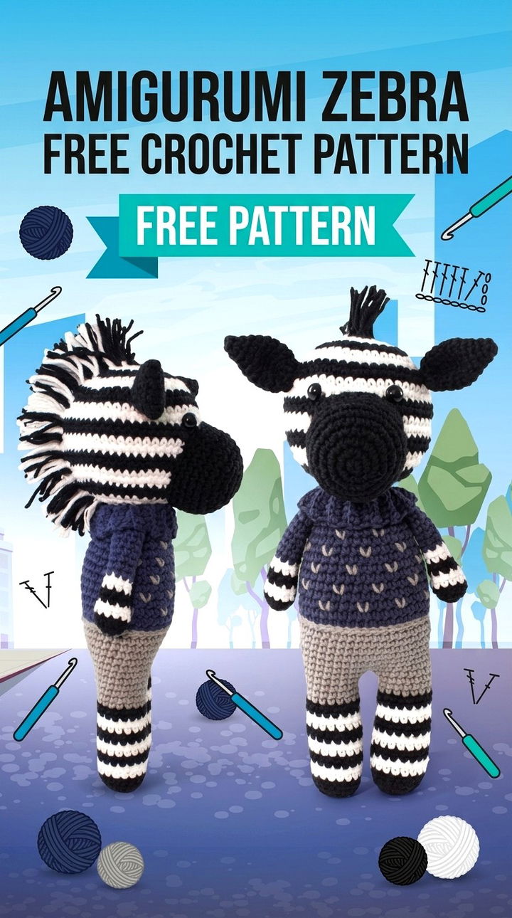 Amigurumi Zebra Adorable Retro Chic Plush Crochet Pattern