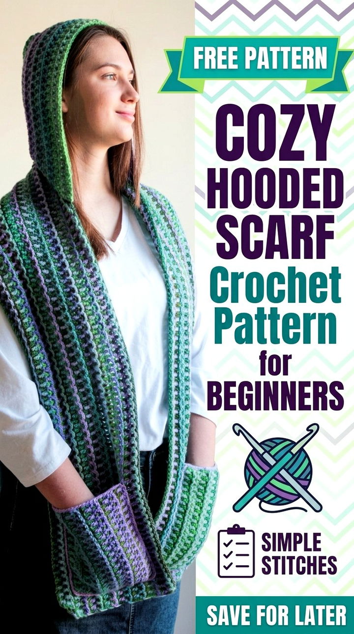 Cozy Hooded Scarf Crochet Pattern for Beginners