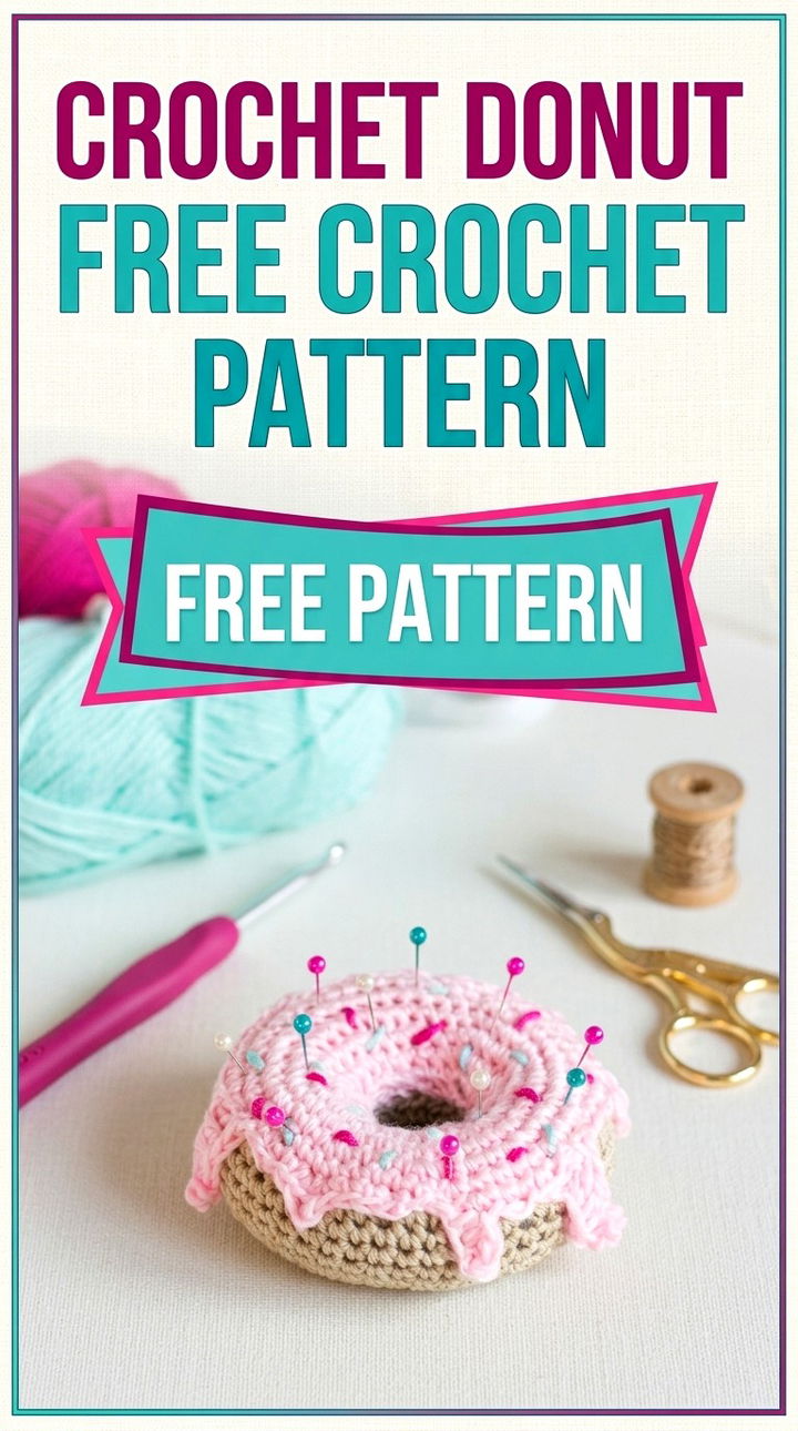 Crochet Donut Whimsical Retro Chic Amigurumi Play Food