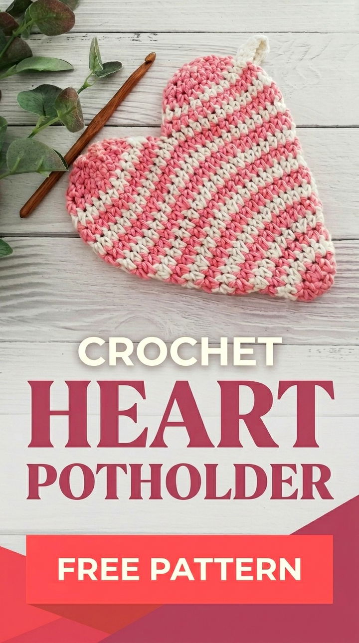Crochet Heart Potholder Free Pattern