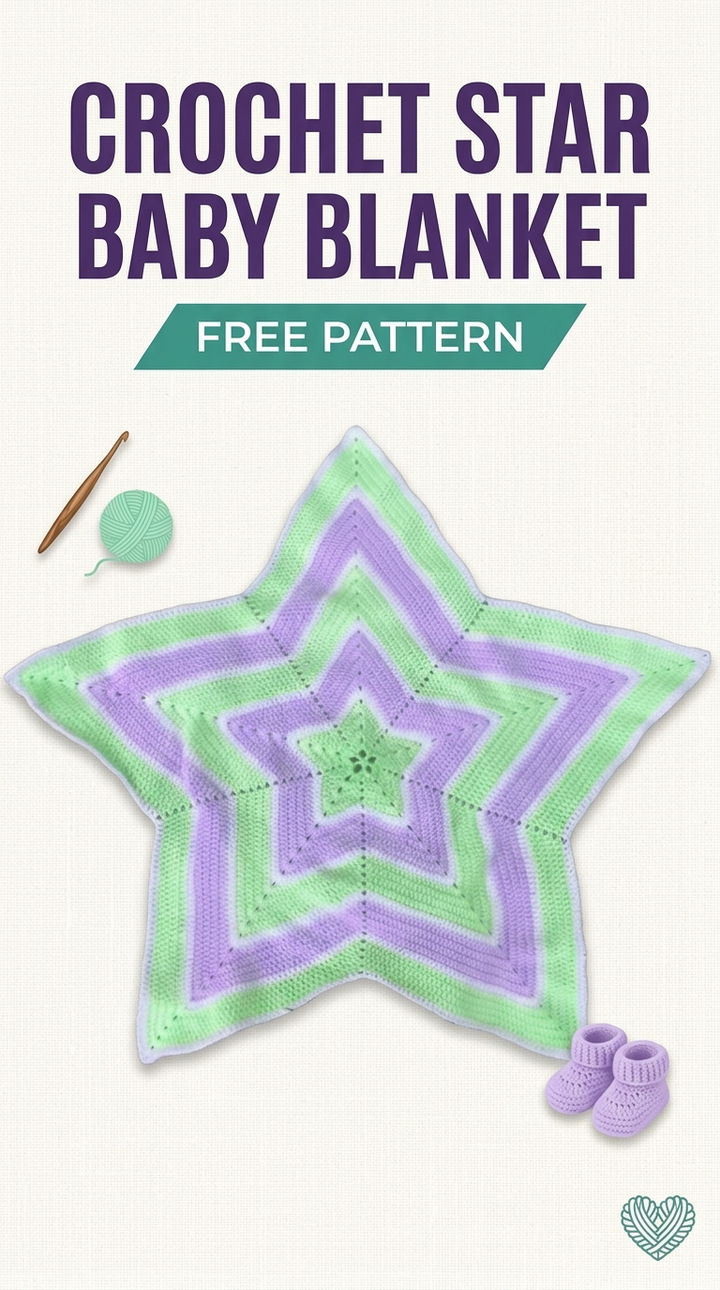 Crochet Star Blanket for Baby Vibrant Retro Chic Textured Nursery Accent