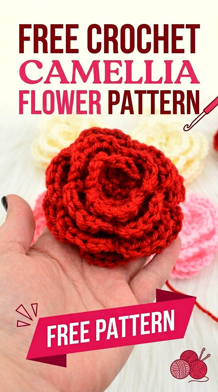 Free Crochet Camellia Flower Beginner Friendly Retro Chic Floral Accent