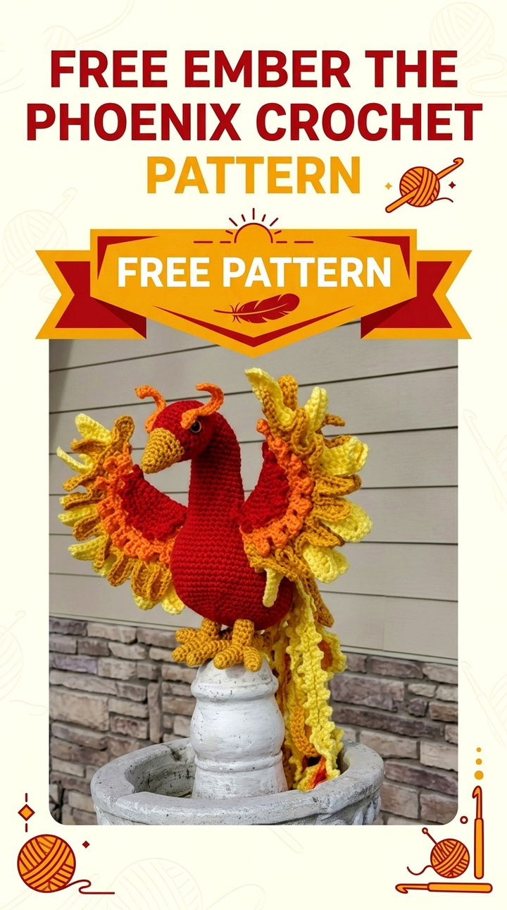 Free Ember the Phoenix Crochet Pattern Modern Retro Boho Style