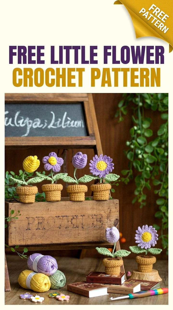 Free Little Flower Crochet Pattern Vibrant Retro Chic Bohemian Lifestyle Accent