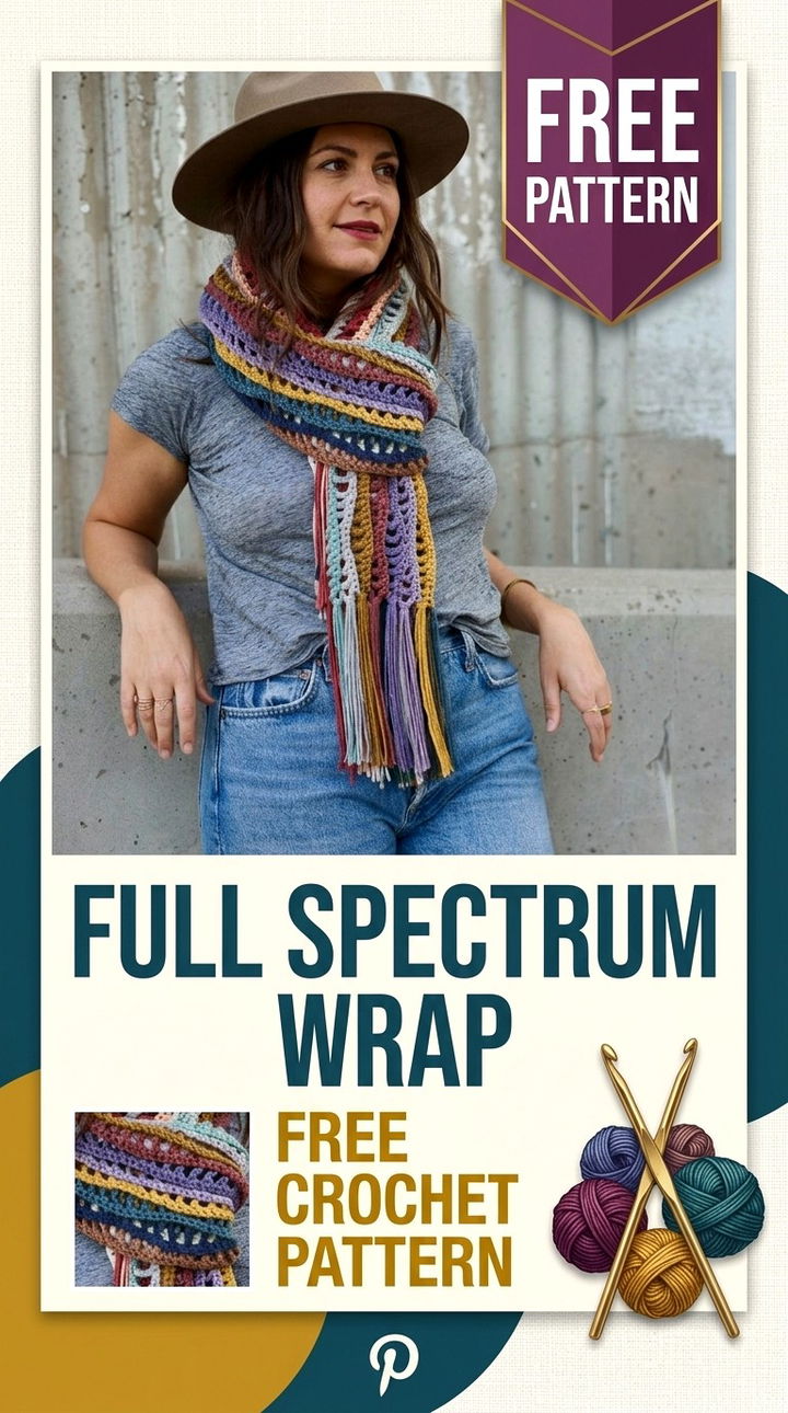 Full Spectrum Wrap Vibrant Retro Chic Bohemian Layering Accent