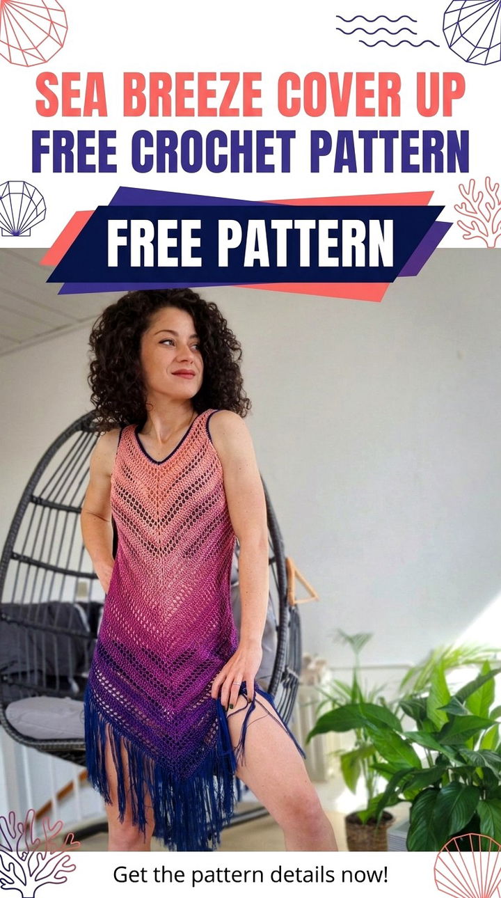 Sea Breeze Cover Up Vibrant Retro Chic Crochet Beachwear