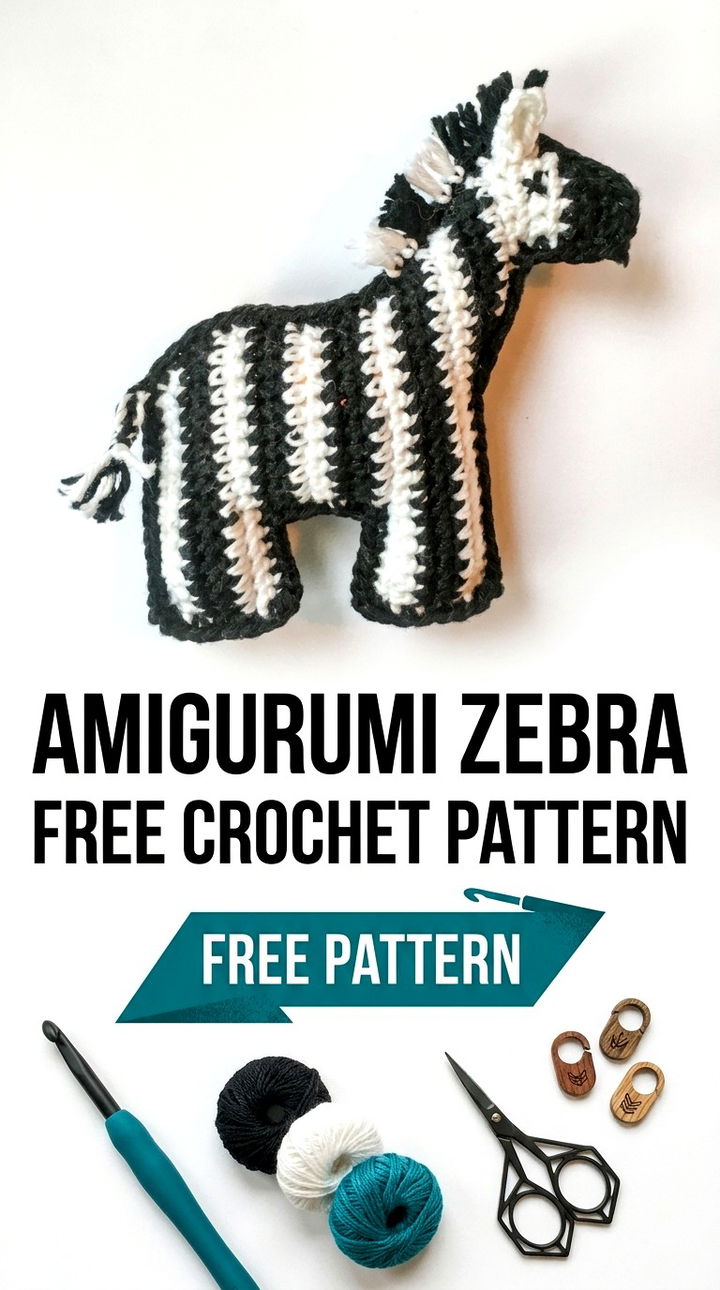 Amigurumi Zebra Whimsical Retro Chic Safari Crochet Pattern