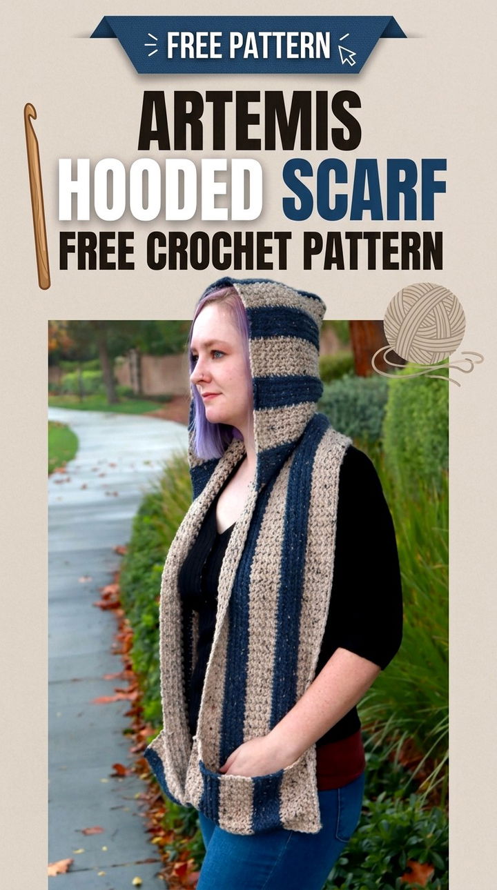 Artemis Hooded Scarf Bohemian Goddess Winter Crochet Pattern