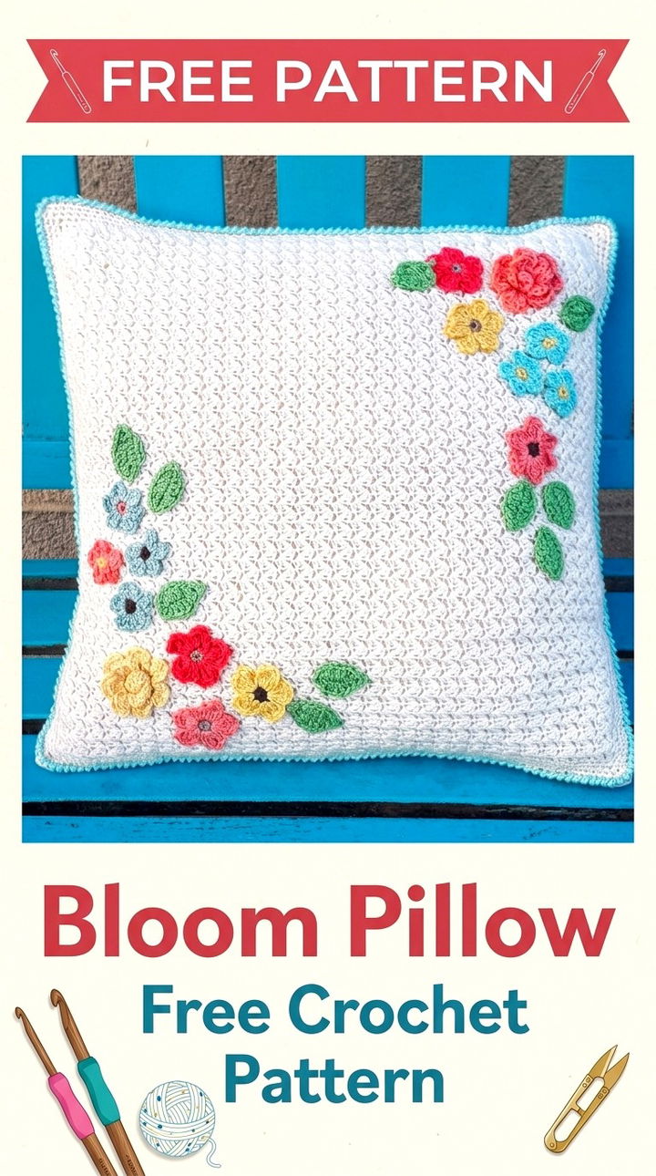Bloom Pillow Vibrant Retro Chic 3D Floral Throw Cushion