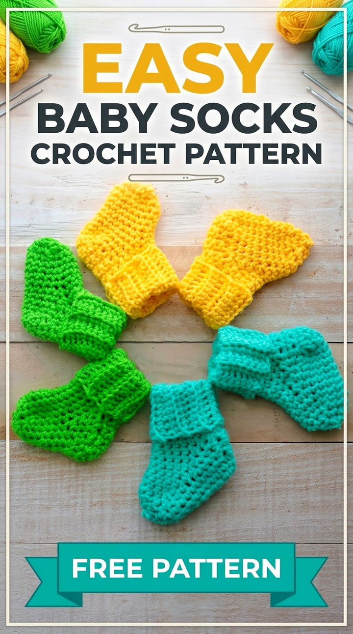 Cozy and Functional Easy Baby Socks Crochet Pattern