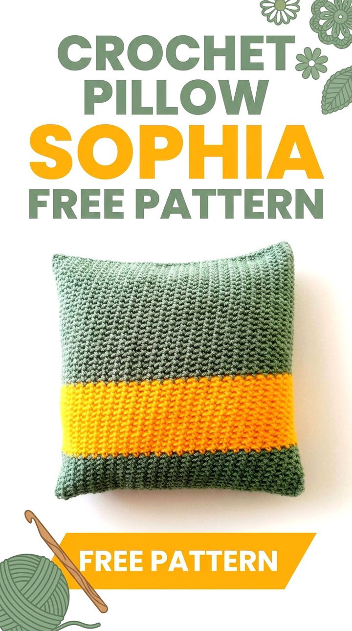 Crochet Pillow Sophia Vibrant Retro Chic Elegant Textured Decor