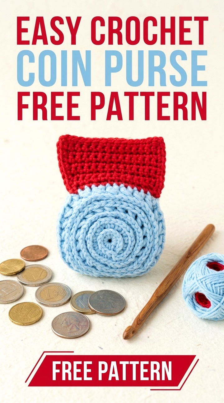 Easy Crochet Coin Purse Free Pattern Vibrant Retro Chic Bohemian Accessory Accent