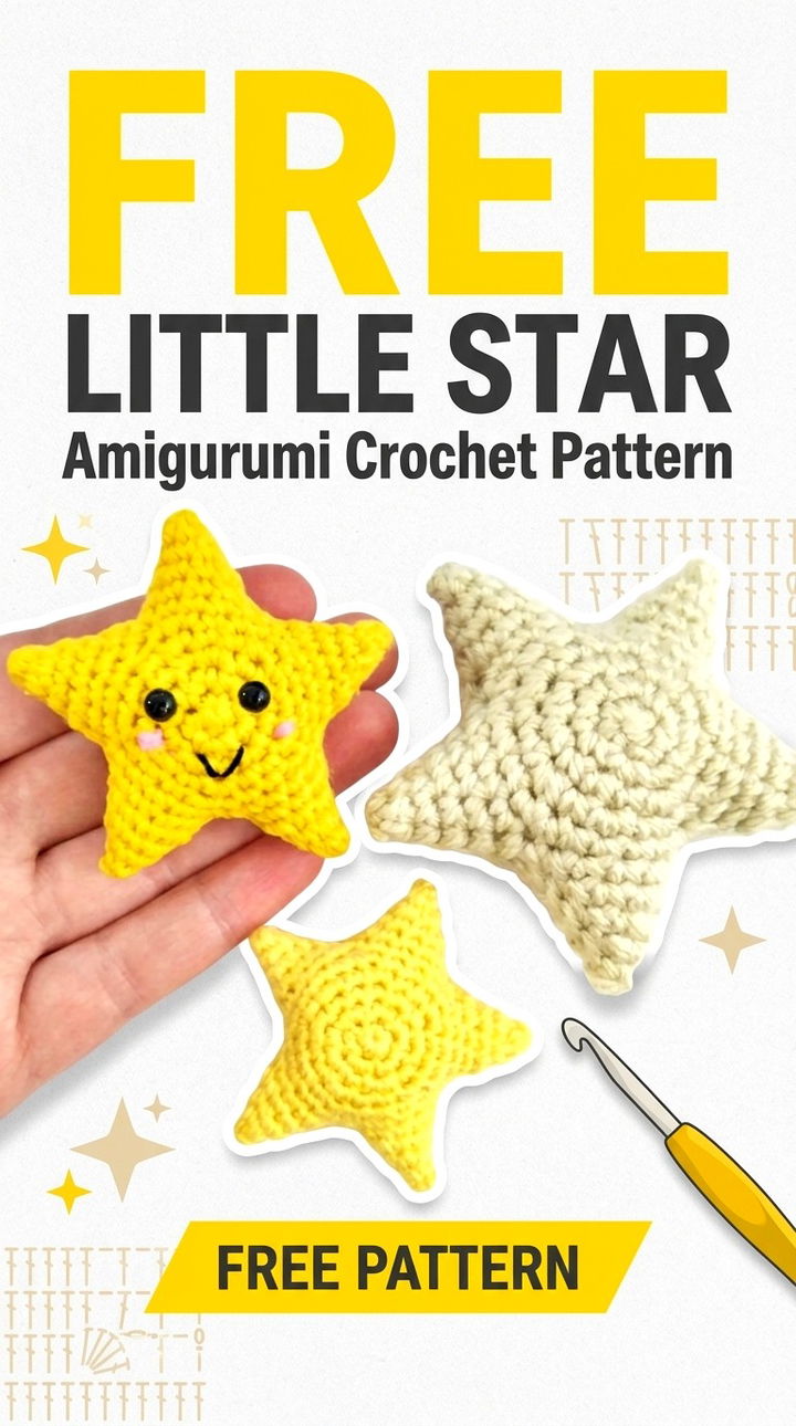 Free Little Star Amigurumi Crochet Pattern Modern Retro Boho Style